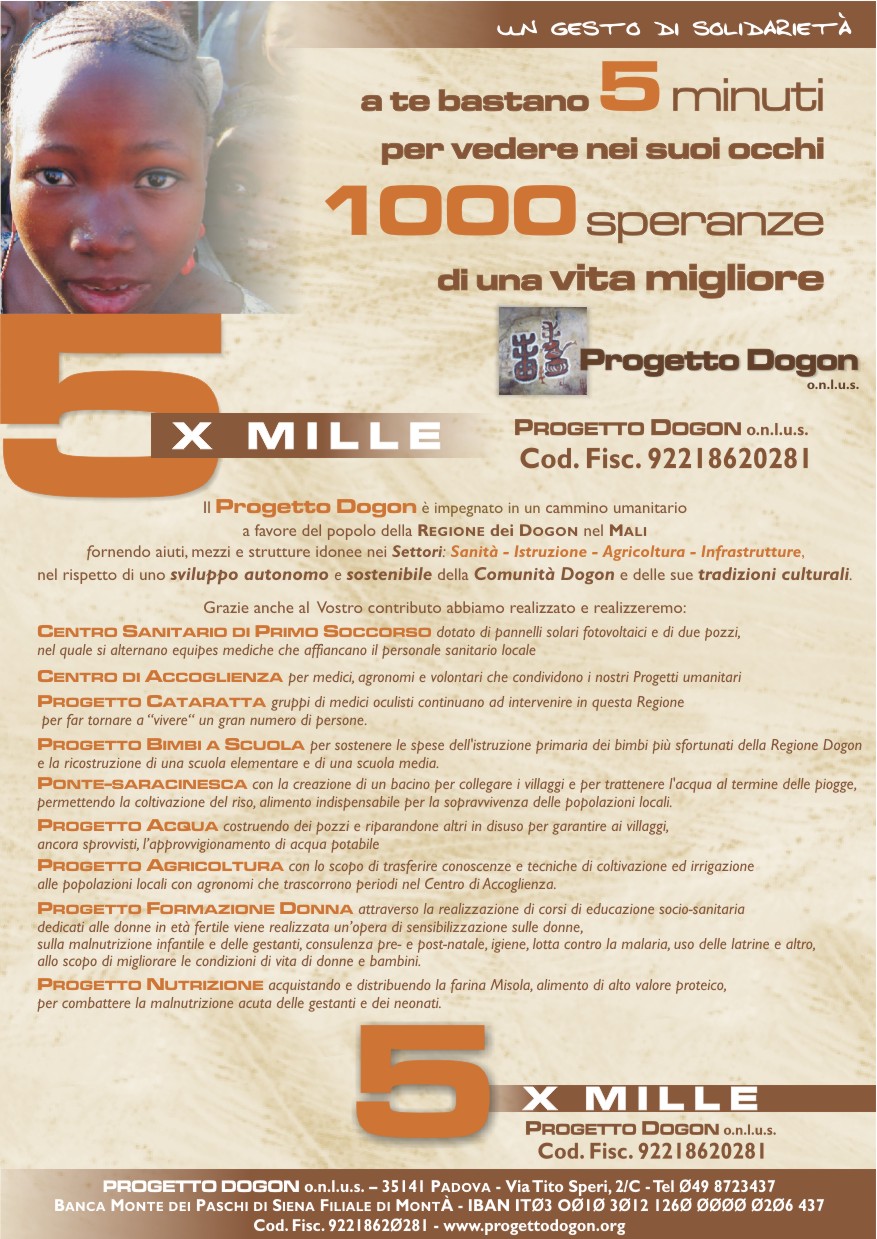 Dona il 5x1000 a Progetto Dogon